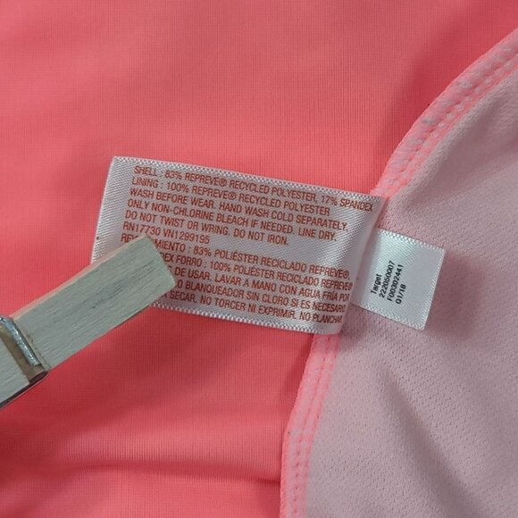 2/$15 Cat & Jack 2 PC Tankini Swimsuit Pink Gold SZ 7 Medium Racerback Pineapple - Picture 8 of 14